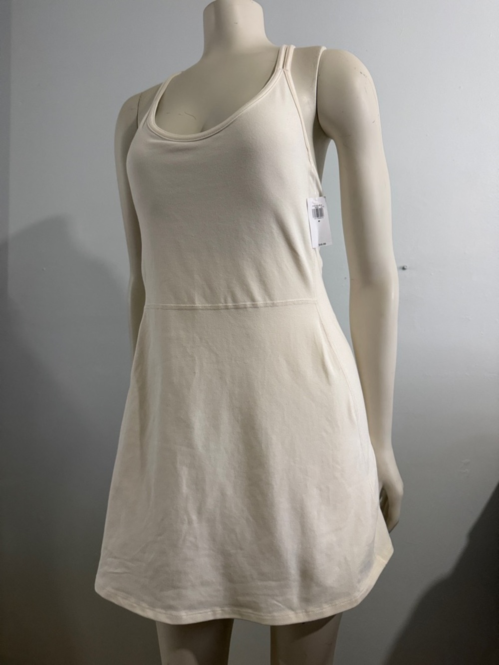 Old Navy Cream Sleeveless Scoop Neck A-Line  Tennis Dress